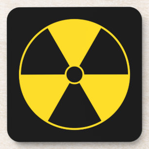 Dessous de verre jaunes de symbole de rayonnement