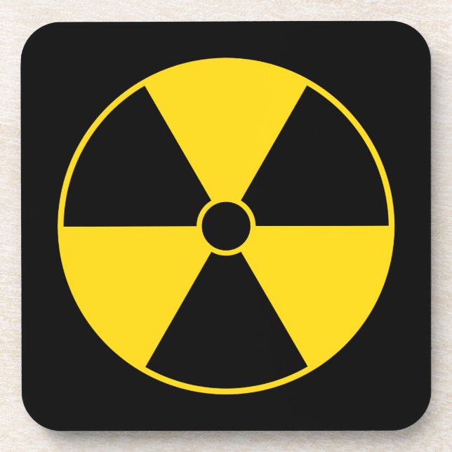 Dessous de verre jaunes de symbole de rayonnement (Devant)