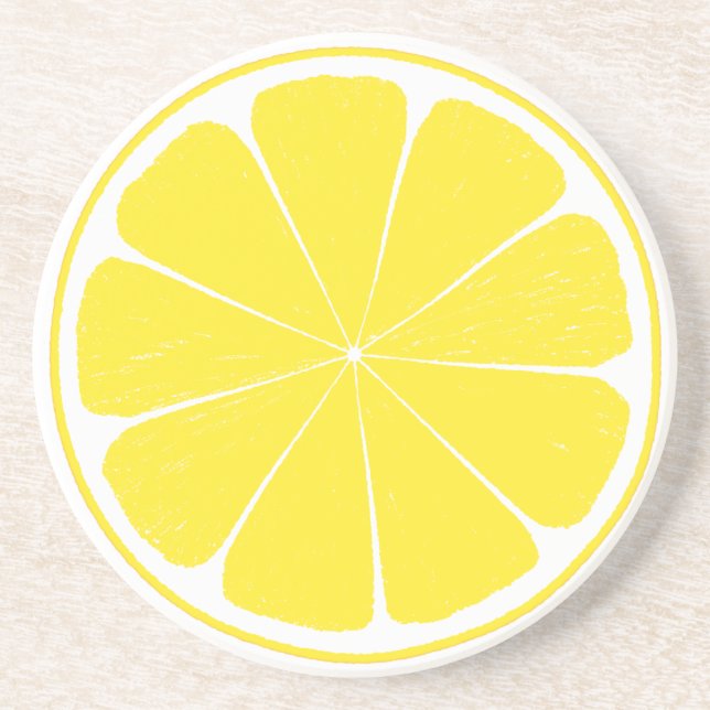 Dessous de verre jaunes lumineux de tranche (Devant)