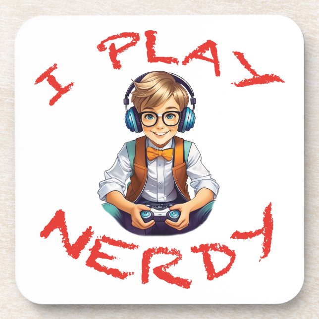 Dessous-de-verre Je joue au gamer nerdy (Devant)