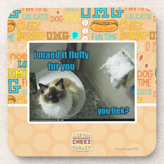 Dessous-de-verre Je maed le fourrure pelucheuse vous (Devant)