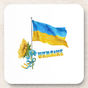 Dessous-de-verre Je suis avec le slogan Ukraine Ukraine Supporter F