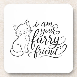 Dessous-de-verre Je suis votre ami à fourrure Design d'animal de co