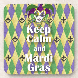 Dessous-de-verre Jester Mask Keep Calm and Mardi Gras
