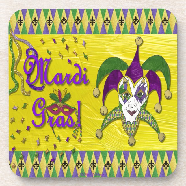 Dessous-de-verre Jester Mask Mardi Gras Arlequin (Devant)