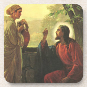 Dessous-de-verre Jésus-Christ et le Bon Samaritain au puits