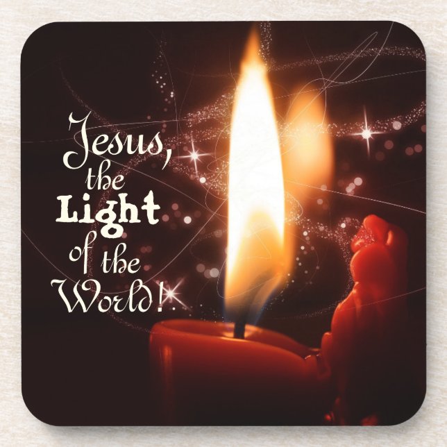 Dessous-de-verre Jésus Lumière du monde, bougie de Noël (Devant)