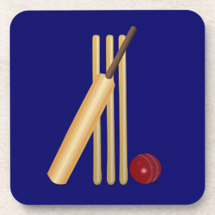 Dessous-de-verre Jeu de cricket, wicket, balle et batte
