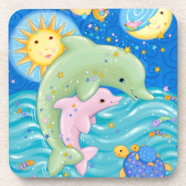 Dessous-de-verre Jeu de dauphins (Devant)