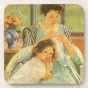 Dessous-de-verre Jeune Mère Couture par Mary Cassatt, Art Ancien