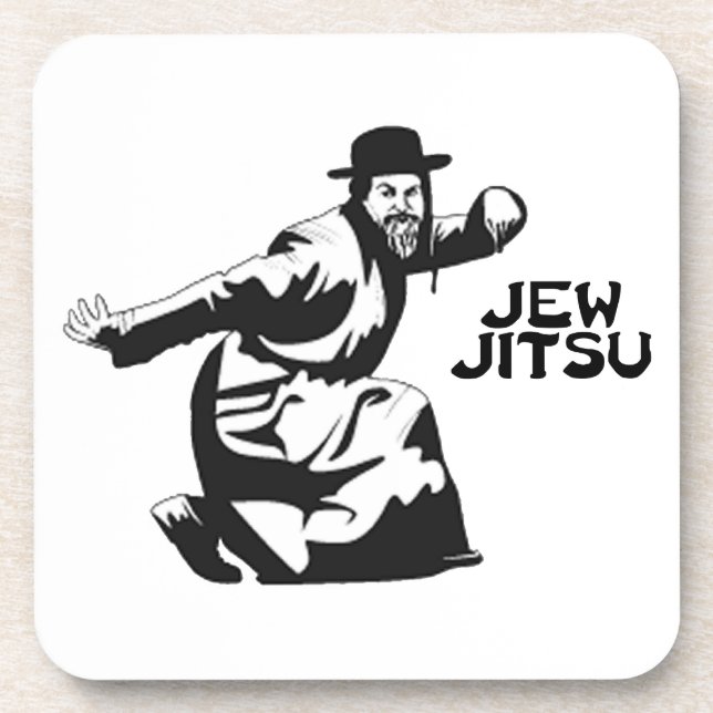 Dessous de verre Jew Jitsu | Cadeaux Juifs Bar Mit (Devant)