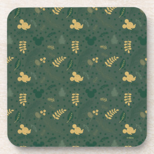 Dessous-de-verre Joie de Noël Mickey motif de vacances vert et or