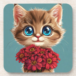 Dessous-de-verre Joli chat de dessin animé