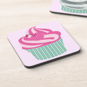 Dessous-de-verre Joli Cupcake Rose Pastel Rose