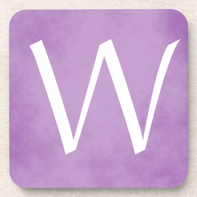 Dessous-de-verre Joli monogramme violet (Devant)