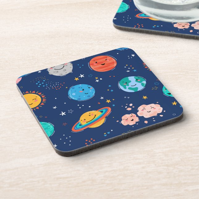 Dessous-de-verre Joli Motif Planète Souriante (Côté gauche)