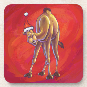 Dessous-de-verre Joli Noël Camel En Rouge