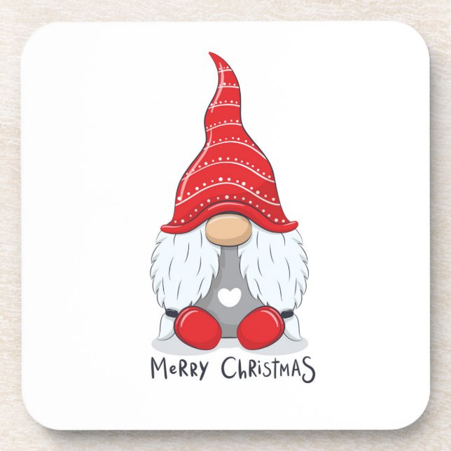 Dessous-de-verre Joli Noël Gnome Aquarelle Art (Devant)