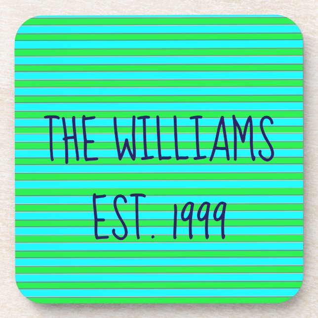 Dessous-de-verre Jolie bande verte et bleue (Devant)