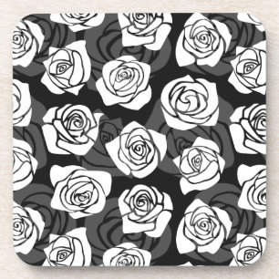 Dessous-de-verre Jolies roses Vintages en noir et blanc