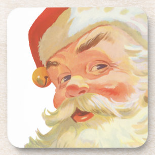 Dessous-de-verre Jolly Santa Claus avec secret, Noël Vintage