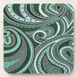 Dessous-de-verre Jouer avec des motifs Paisley Tons aigue-marine