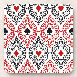 Dessous-de-verre Jouer des costumes de carte et faire défiler en b