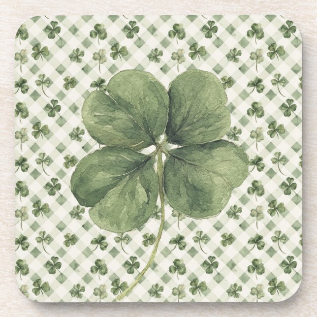Dessous-de-verre  Jour de la Saint-Patrick Trèfle à quatre feuilles (Devant)