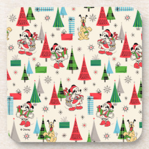 Dessous-de-verre Joyeuses Fêtes Motif carreaux Mickey mignon