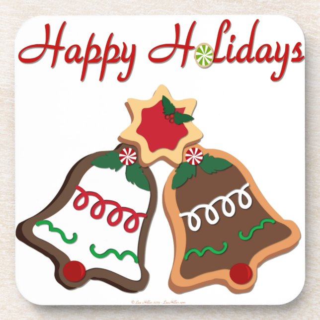 Dessous-de-verre Joyeuses fêtes Noël Cookie Bells (Devant)
