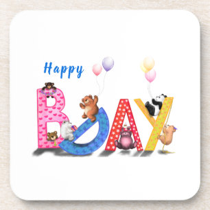 Dessous-de-verre Joyeux Anniversaire Boisson Coaster Bears Party