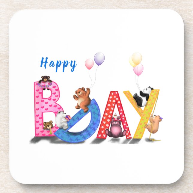 Dessous-de-verre Joyeux Anniversaire Boisson Coaster Bears Party (Devant)
