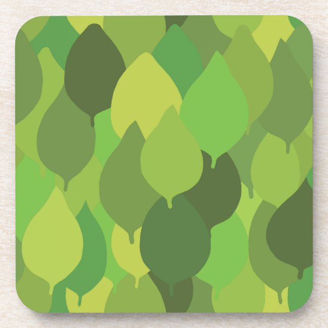 Dessous-de-verre Joyeux Feuilles luxuriants - motif de surface tran (Devant)
