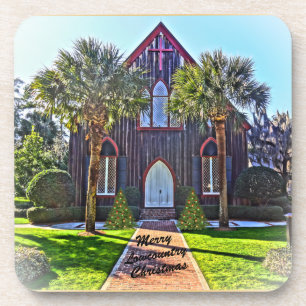 Dessous-de-verre Joyeux Noël à basse altitude Bluffton SC Church