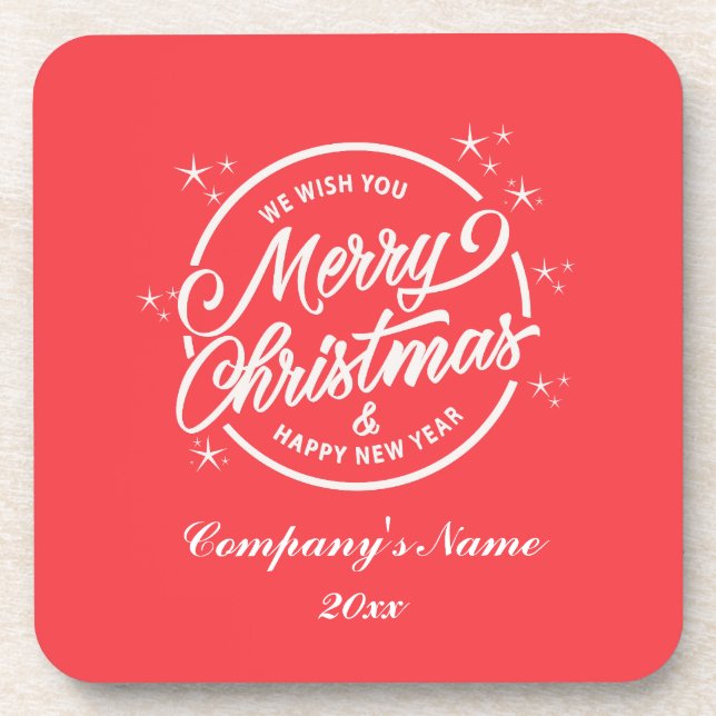 Dessous-de-verre Joyeux Noël & Bonne Nouvelle Année, Typographie Bl (Devant)