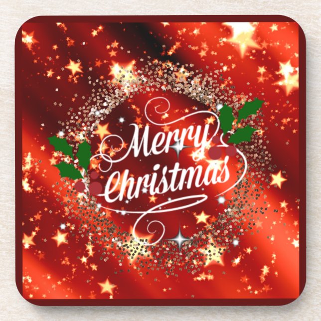 Dessous-de-verre Joyeux Noël étincelant et brillant (Devant)