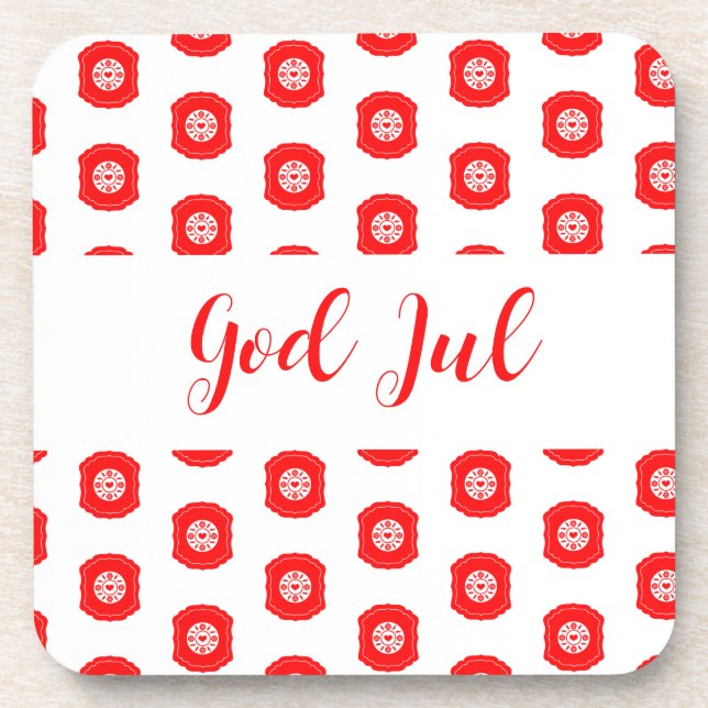 Dessous-de-verre Joyeux Noël God Jul modèle scandinave cadeau (Devant)