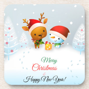 Dessous-de-verre Joyeux Oreiller de la carte de Noël