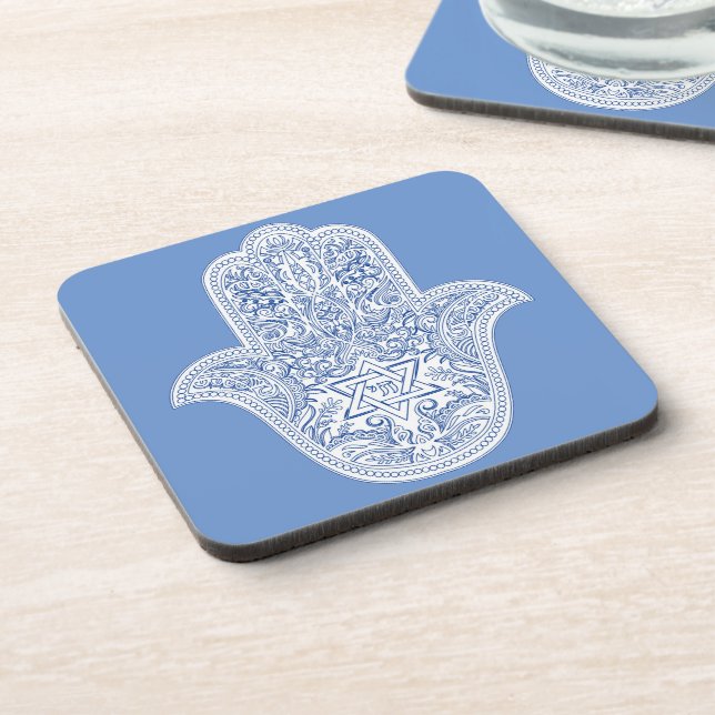 Dessous-de-verre Judaïque - Hamsa Drink Coasters - Cadeaux (Côté gauche)