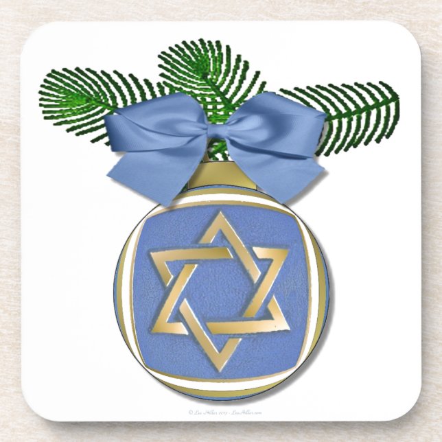 Dessous-de-verre Judaïque Hanoukka Star Of David Ornament Print (Devant)