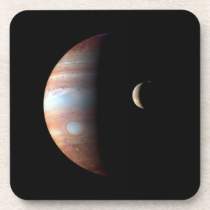 Dessous-de-verre Jupiter Planète Géante Gazeuse & Io Lune Galiléenn
