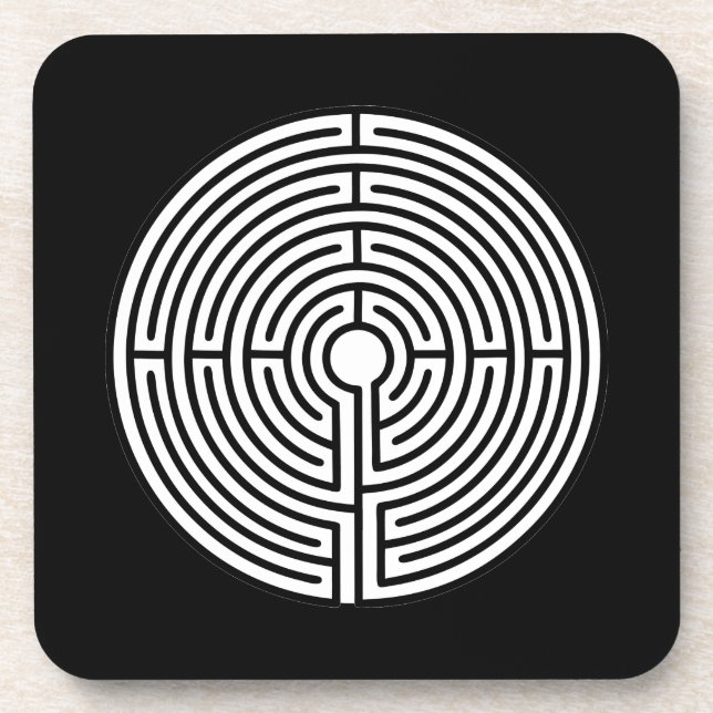 Dessous-de-verre Juste un labyrinthe en noir (Devant)