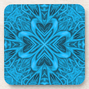 Dessous-de-verre Kaleidoscope Vintage bleu fractal