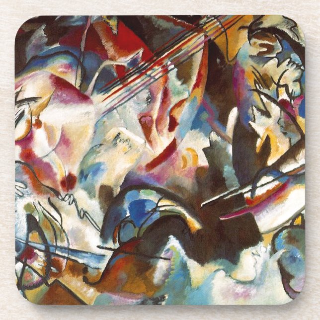 Dessous-de-verre Kandinsky Composition VI Peinture Abstraite (Devant)