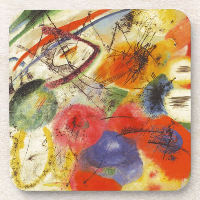 Dessous-de-verre Kandinsky Noir frappe la peinture Abstraite (Devant)