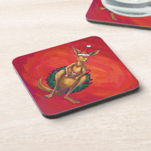 Dessous-de-verre Kangaroo Xmas En Rouge