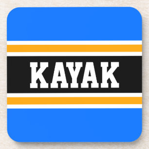 Dessous-de-verre KAYAK Sportif Amusant Bleu Clair Orange Noir Rayur