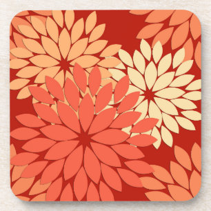 Dessous-de-verre Kimono Floral Moderne Impression, Mandarin Orange