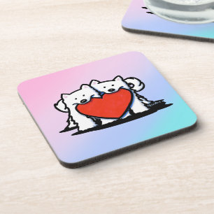 Dessous-de-verre KiniArt Samoyed Heartfeel Duo