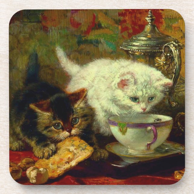 Dessous-de-verre Kittens Tea Party (Devant)